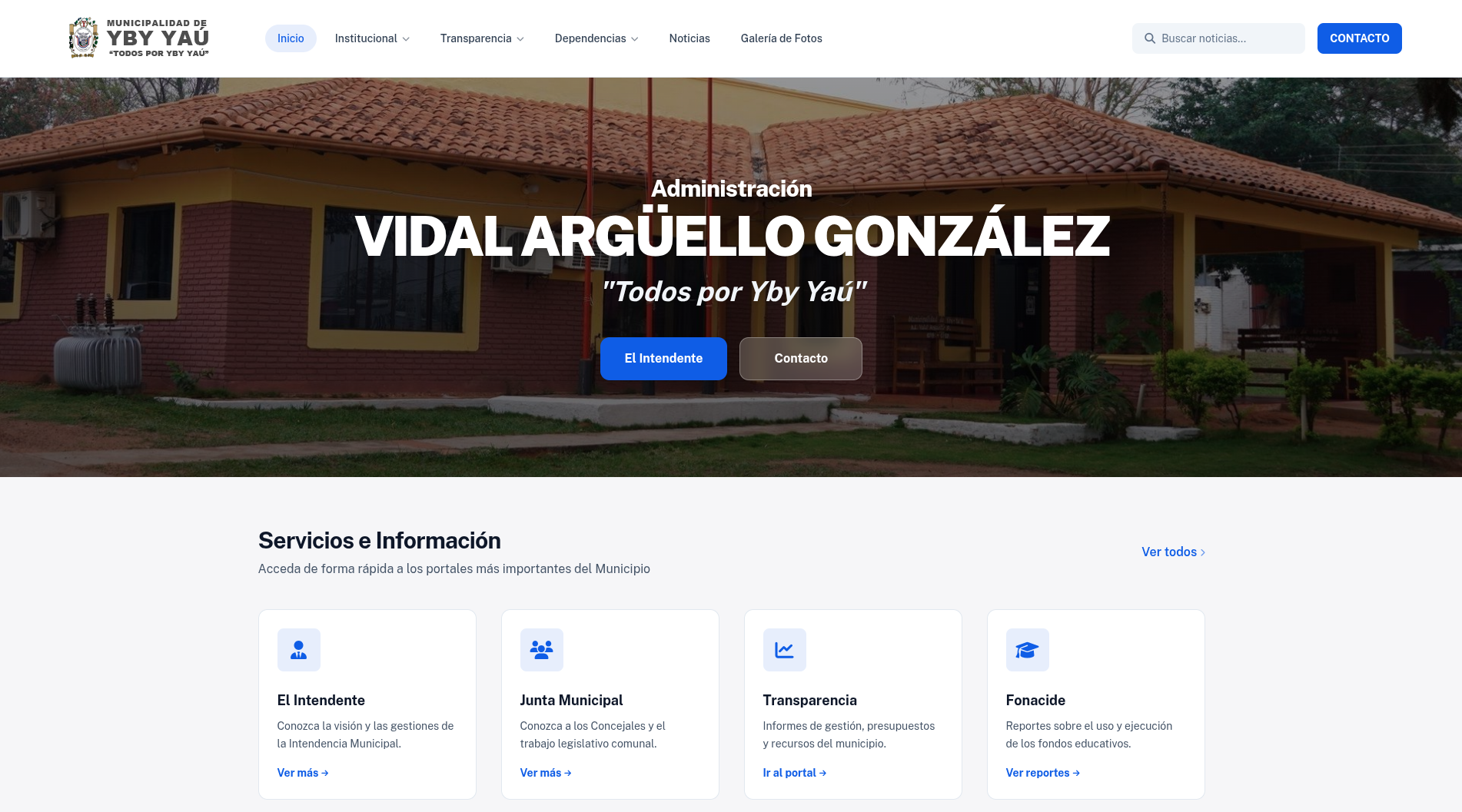 Landing comercial Municipalidad de Yby Yau